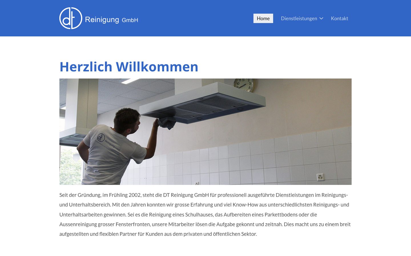 Frühere Website der DT Reinigung GmbH